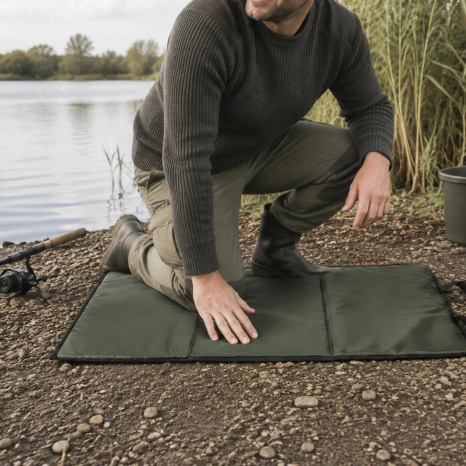 Foldable Carp Mat 3-Layer Carp Landing Mat Carrying Straps Lightweight