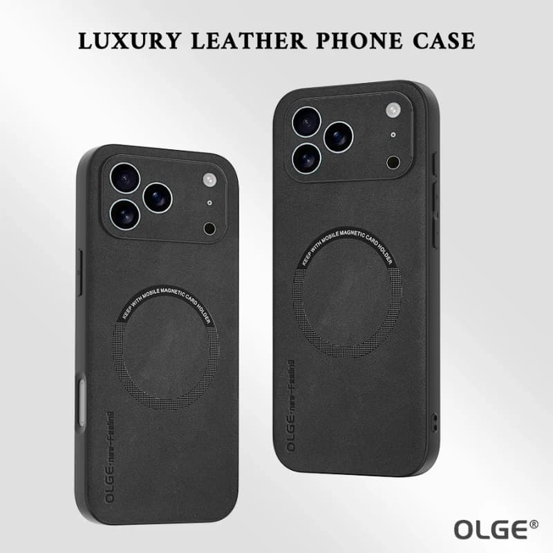 Solid Color Matte PU Leather Phone Case For iPhone 18 17 Pro Max 15 14 13 12 11 16 Pro Max Plus For Magsafe Magnetic Back Cover