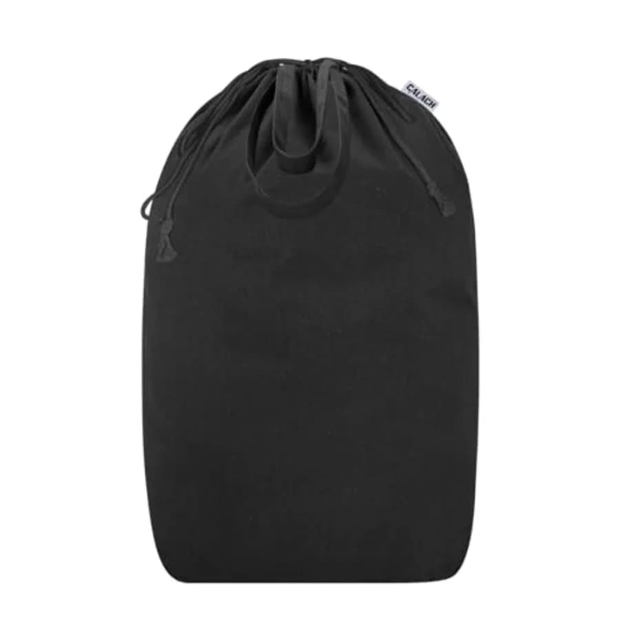 Canvas Laundry Bags with Handles and Square Base 13.8"Wx13.8"Dx27.6"H, Large Heavy Duty Laundry Hamper Bag, College Dorm Washab