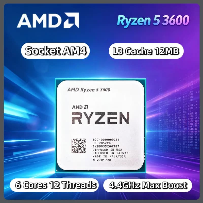 AMD Ryzen 5 3600 R5 3600 4.2GHz 6 Core 12 Thread CPU 65W AM4 Socket Desktop Gaming Processor Tray OEM No Cooler New