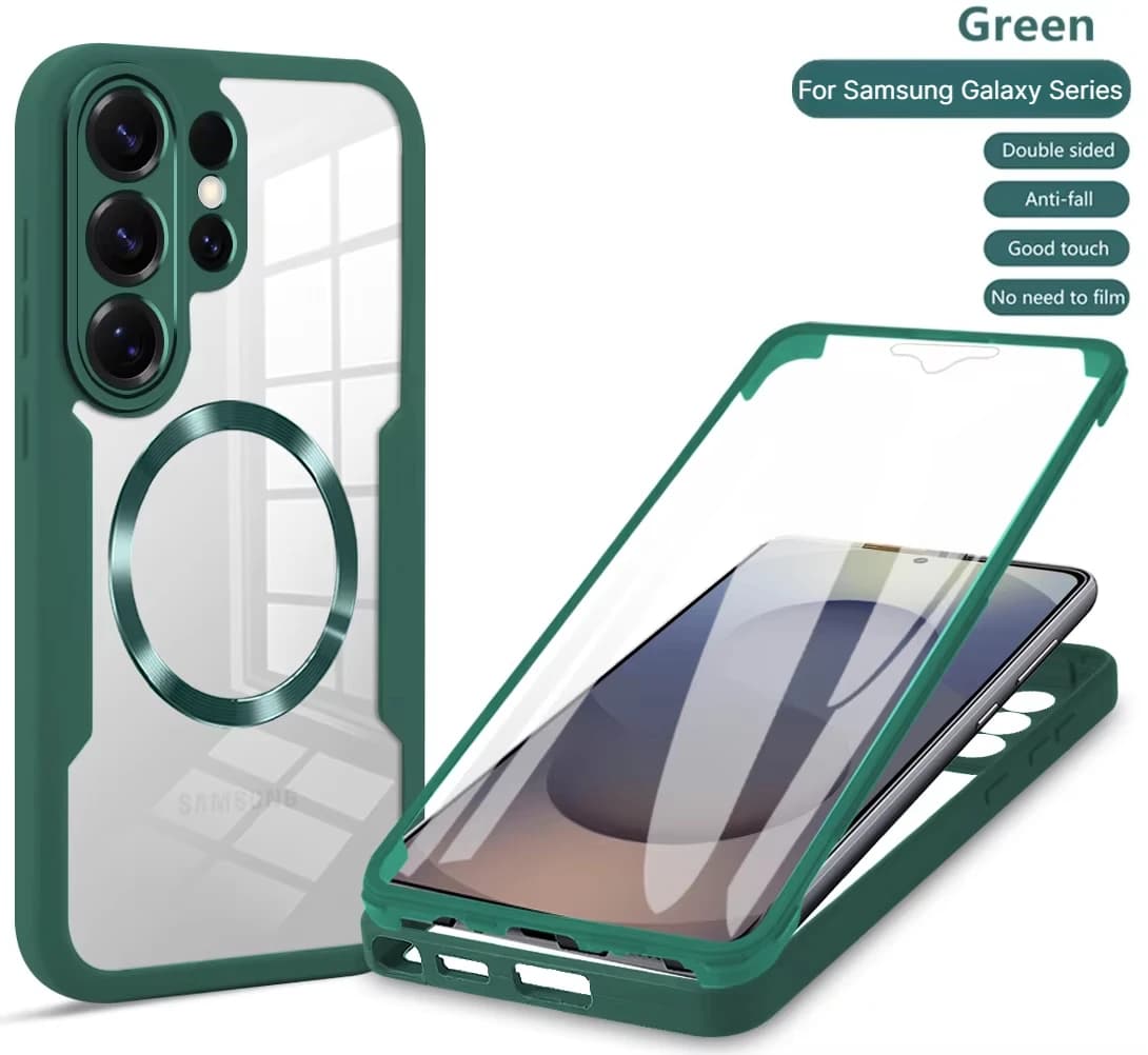Transparent Magnetic Case with Full Protection 360 PTE for Samsung Galaxy S26 S25 Edge S24 S23 S22 Ultra PLUS FE A07 A56 A36 A26 A16