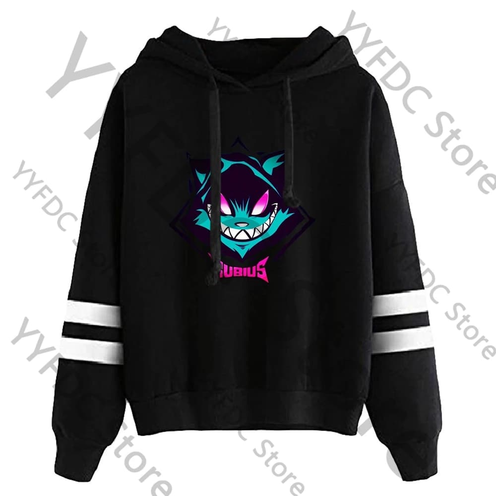 Felpa con cappuccio Rubius donna uomo autunno felpa a maniche lunghe Harajuku Cartoon Streetwear moda Y2k abbigliamento pullover unisex felpe con cappuccio