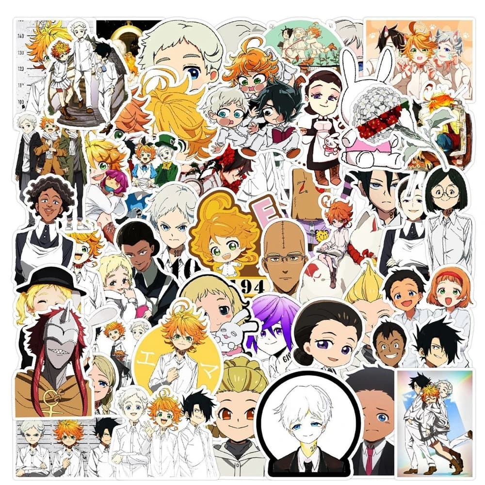 1 Confezione di Adesivi Anime The Promised Neverland, Action Figure di Emma, Norman, Ray, Modelli di Personaggi, Decorazioni, Regalo per Bambini