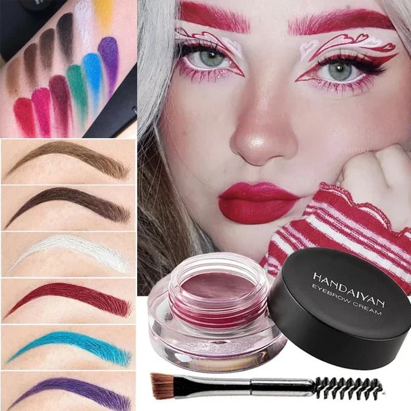 Gel per Sopracciglia in 12 Colori, Crema Modellante Impermeabile e Duratura con Pennello per Sopracciglia