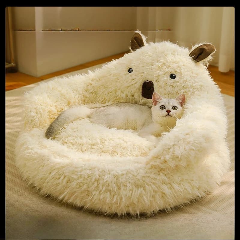 Nuovo lettino per gatti in alpaca invernale soffice caldo addensato ad alta resilienza per cani forniture per animali domestici