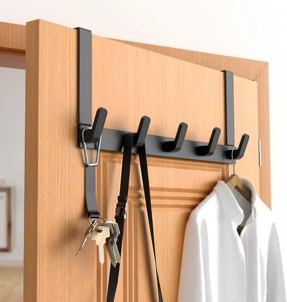 Percha Door To Clothing Over The Door 5 Hooks Door Hanger Hook Clothes Hat Towel Hanger Kitchen Bathroom Home Storage Rack