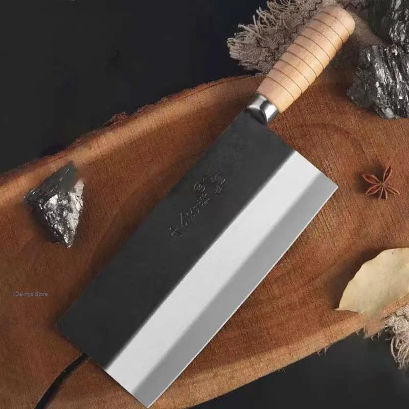 Coltello da cucina coltelli da mannaia da Chef cinese professionale manico in legno in acciaio al carbonio fatto a mano coltello da macellaio per affettare la casa
