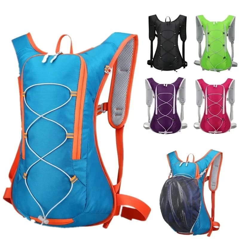 12 Liters Waterproof Ultralight Water Backpack - Outdoor Sports Bag with helmet and bladder case for cycling, running and hiking