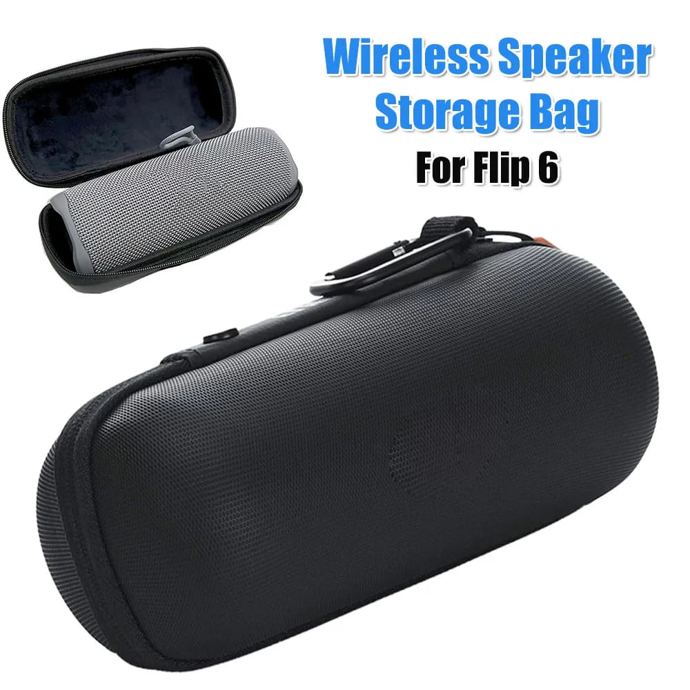 Custodia per Altoparlante Bluetooth Portatile Flip6 in TPU Nylon EVA Rigido con Cordino e Moschettone, Borsa da Viaggio Impermeabile