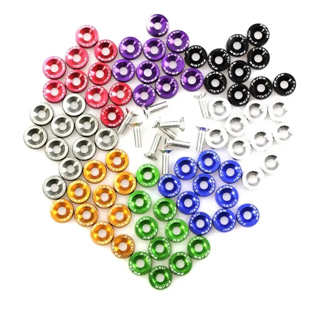 10Pcs/Pack M6 Washers JDM Style Universal Scooter Fasteners Screws Aluminum Alloy Hexagonal Car Modified Fasteners