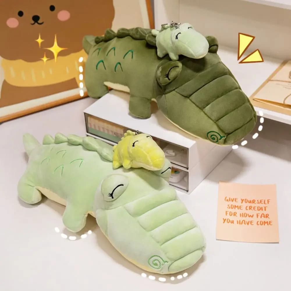 Stuffed Animal Crocodile Plush Toy Pendant Hugging Pillows Cartoon Stuffed Crocodile Dolls Soft Green Crocodile Throw Pillows