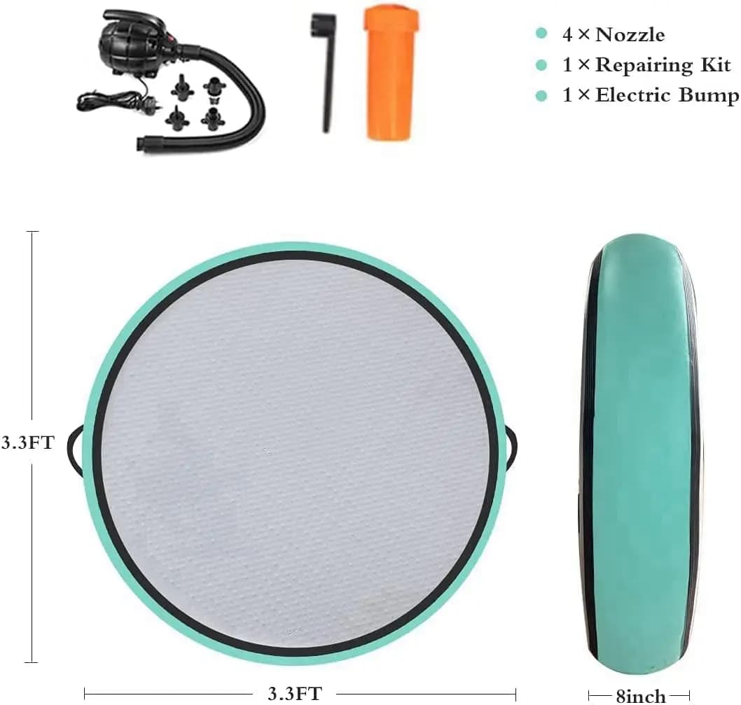 Tappetino Gonfiabile Rotondo in PVC per Yoga e Pilates 2026, Spessore 20mm, Antiscivolo, con Cinghia di Trasporto, per Bambini