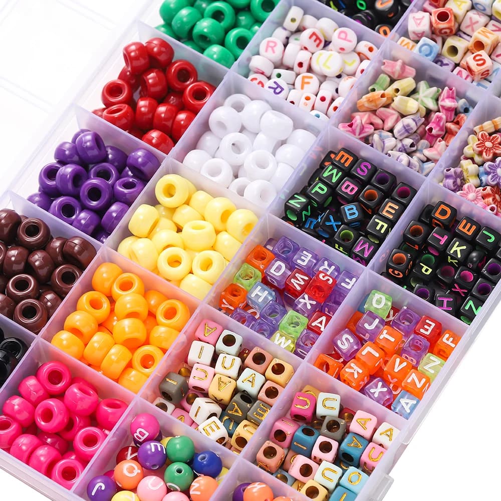 650 pz/set 24 Colori Lettera Perline Set Materiale Acrilico Branelli Allentati Del Distanziatore Gioielli FAI DA TE Braccialetti Collane Accessori