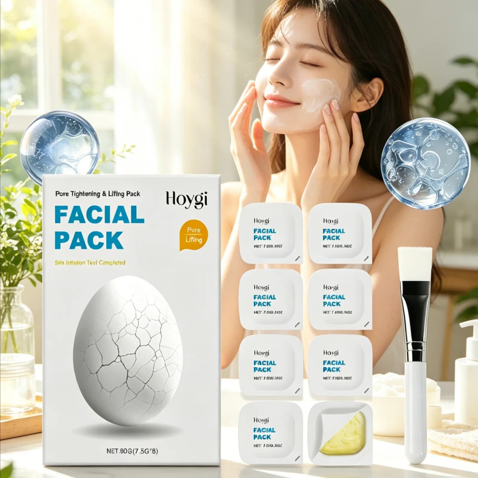 Hoygi Pore Tightening Facial Mask Lifting Skin Smoothing Reduce Fine Lines Anti Aging Improve Skin Texture Hydrating Facial Pack