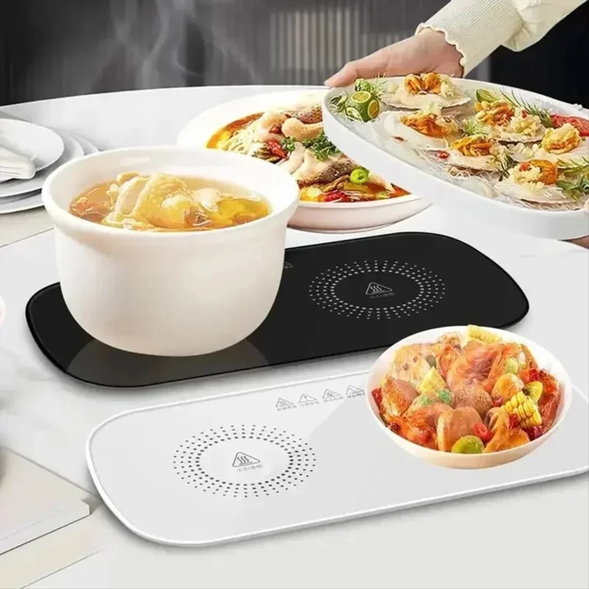 Qualitative! Food Electric Warming Plate Warmer Hot Placemat Plate Placemat Long Lasting Warming Plates for Home Dinner Plate Wh