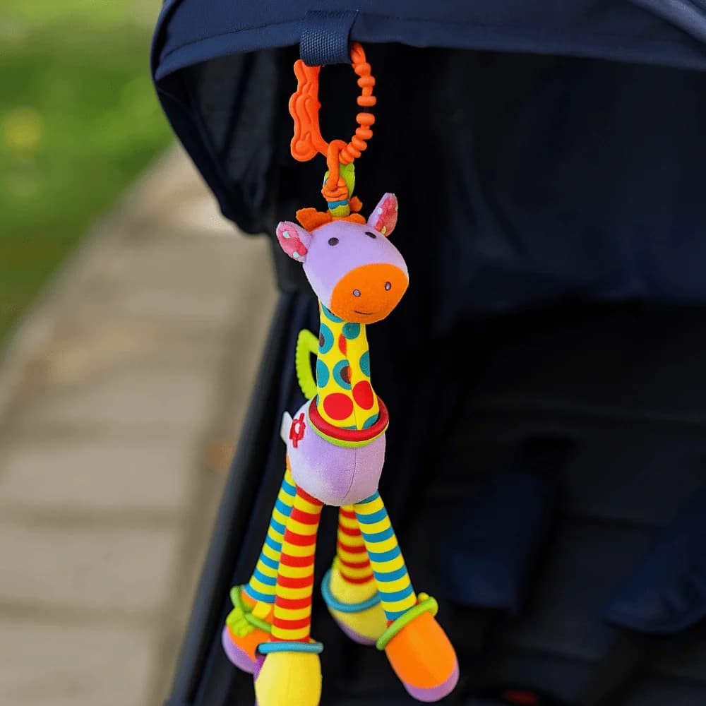 PP Cotton Giraffe Animal Handbells Early Education Plushies Newborn Giraffe Rattles Sensory Soft Rattle Teether