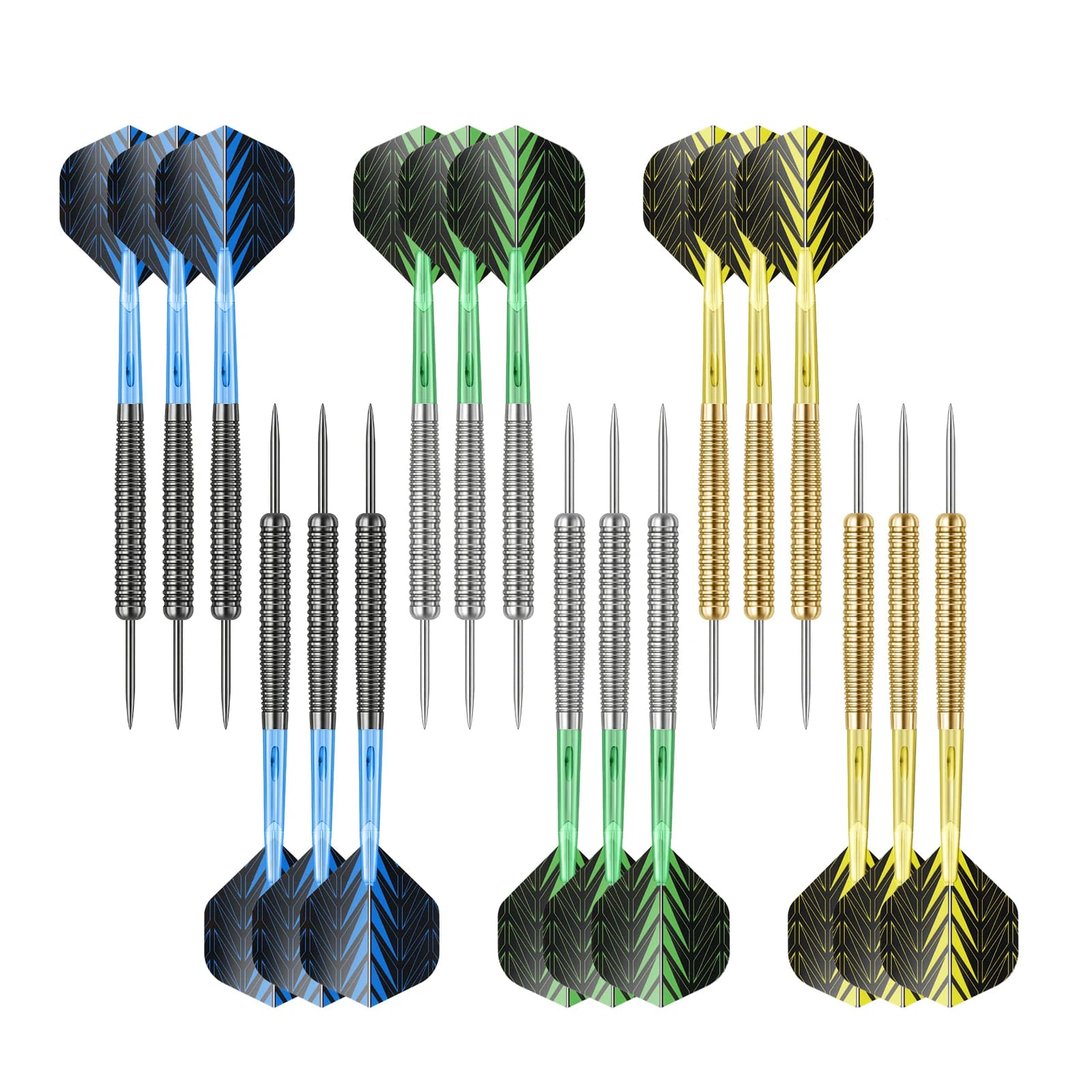 Huanqu 18-Piece 18g Professional Steel Tip Dart Set, with Precision Balanced Anti-Slip Grip Design, Suitable for Home, Bar, Training, Competition, Party Games, and Adult Players. The Perfect Gift for Halloween, Christmas, and Birthdays.