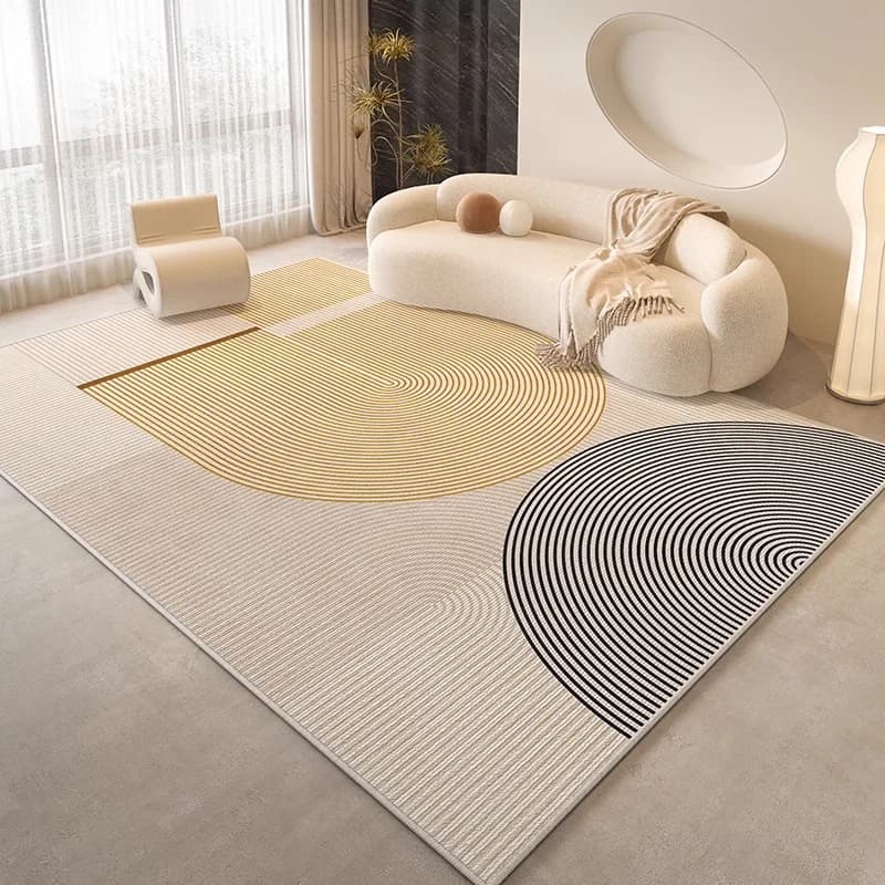 VIKAMA Cream Style Area Rug for Living Room Bedroom Non Slip Washable Floor Mat Soft Carpet Home Decor Aesthetic