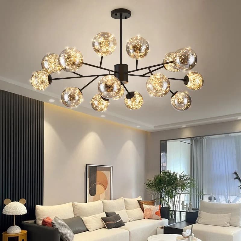 Lampada a sospensione a fagiolo magico stellato nordico Luce moderna Illuminazione creativa di lusso per la decorazione del soggiorno della hall dell'hotel della camera da letto