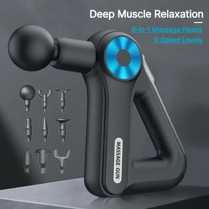 9-in-1 Portable Electric Triangle Fascia Gun 9 Adjustable Vibration Levels Full Body Muscle Relax Massage Gun easy to reach back