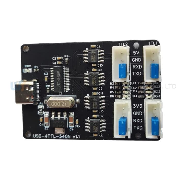 Porta seriale da USB a TTL a 4 canali Interfaccia TYPE-C CH340 HUB TTL indipendente a quattro canali