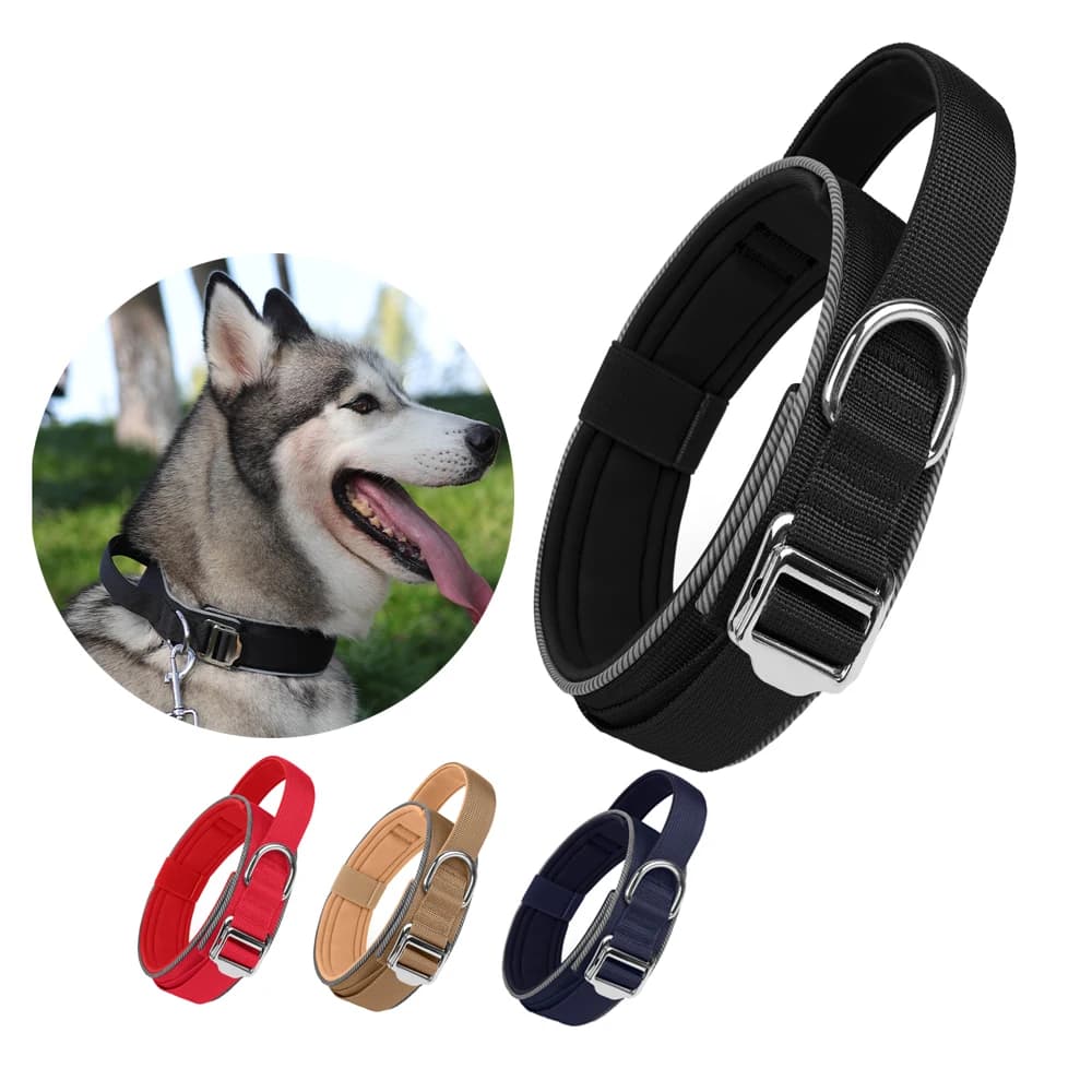 Collari Tattici per Cani con Maniglia, Collare Militare Resistente e Guinzaglio per Cani di Taglia Media e Grande con Sgancio Rapido