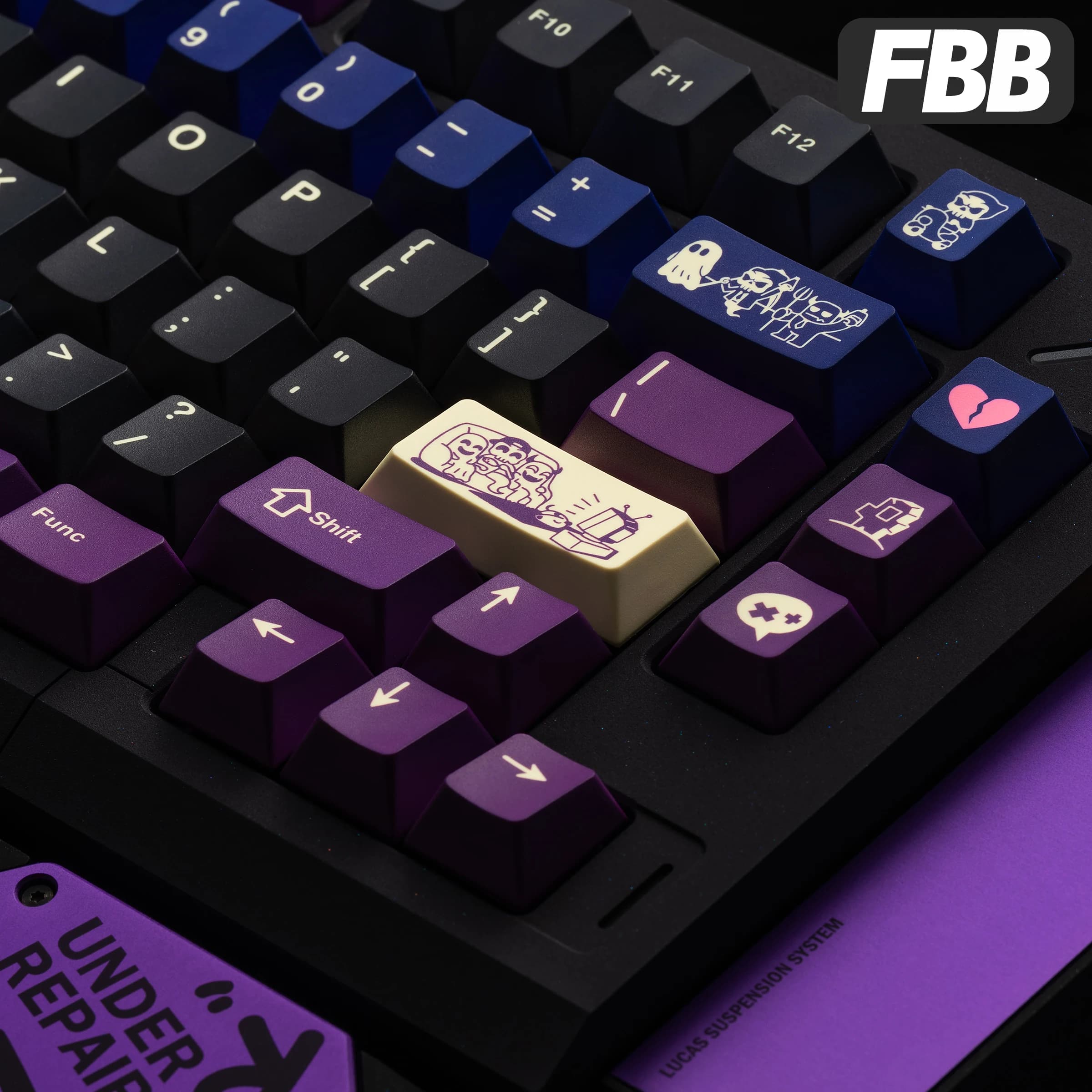 Copritasti FBB DAMN Tastiera meccanica personalizzata stile viola Profilo Cherry per accessori da gioco e da ufficio Spessore 1,7 mm