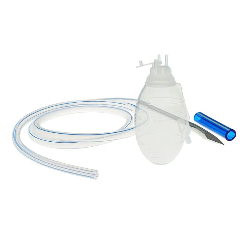 BamuCare 5PCS/10PCS Serbatoio in silicone e scarico scanalato rotondo con sistema di drenaggio a ferita chiusa Trocar