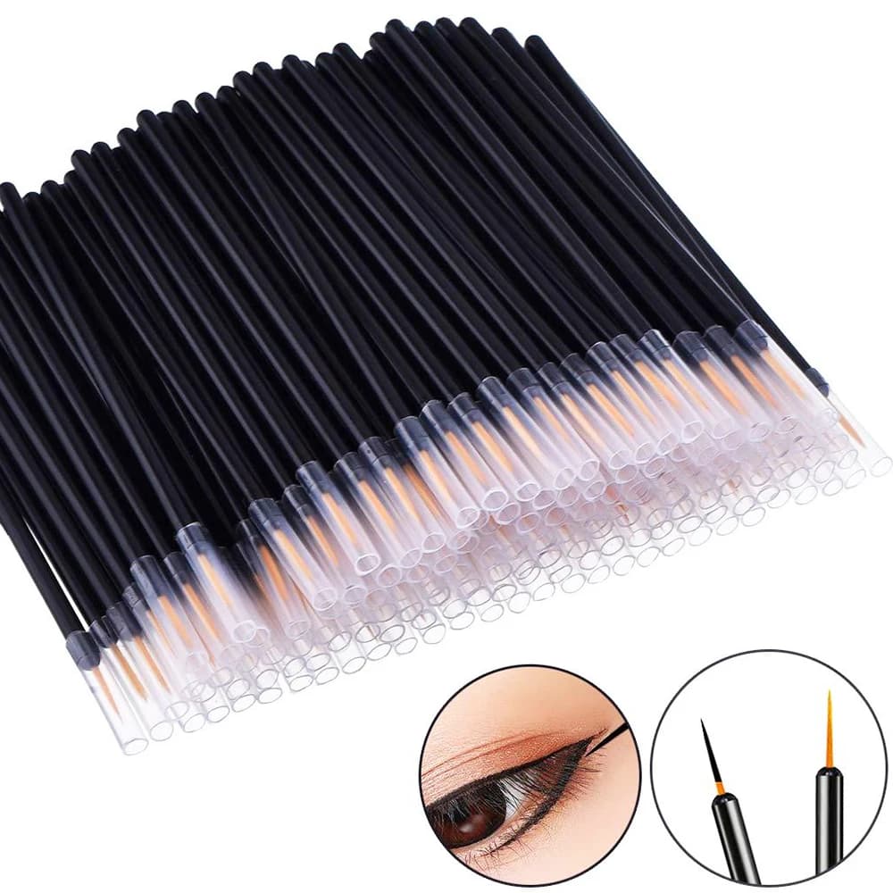 50/100pcs Eyeliner Brushes Eyeliner Eyebrow Umbrella Appliance Lip Brush For Nail Art Paint Pen Tool Eye Lash Bacchette Accessories