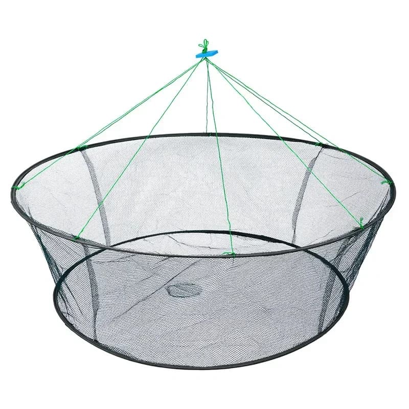 80CM/100CM/150CM/200CM Bocca allentata Pieghevole Gamberetti Catcher Serbatoio dell'acqua Rete da lancio Pesce Esca Gabbia Rete