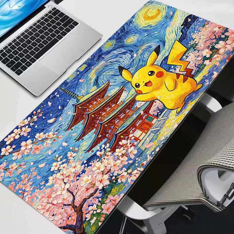 Tappetino per Mouse da Gaming, Decorazione per Scrivania, Accessori per Videogiochi, Tappeto Varmilo, Gengar, Pikachu, Sakura, Pagoda, Tappetino per Tastiera
