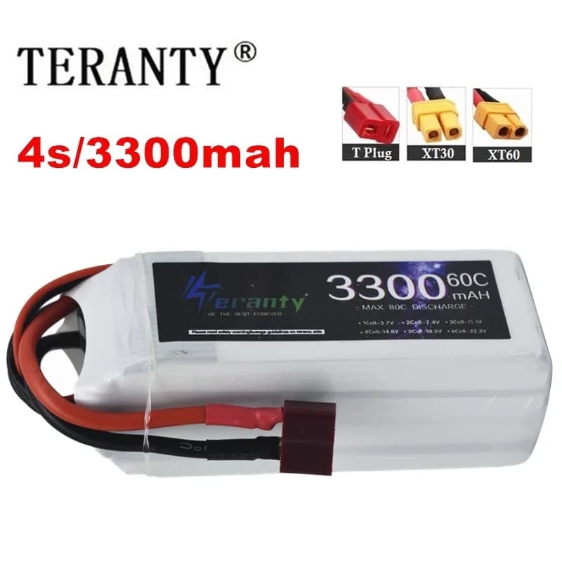 LiPo 4S 3300mAh 60C 14.8V rechargeable battery for RC FPV Racing Drone Quadcopter Drone with XT60 Deans Plug connector