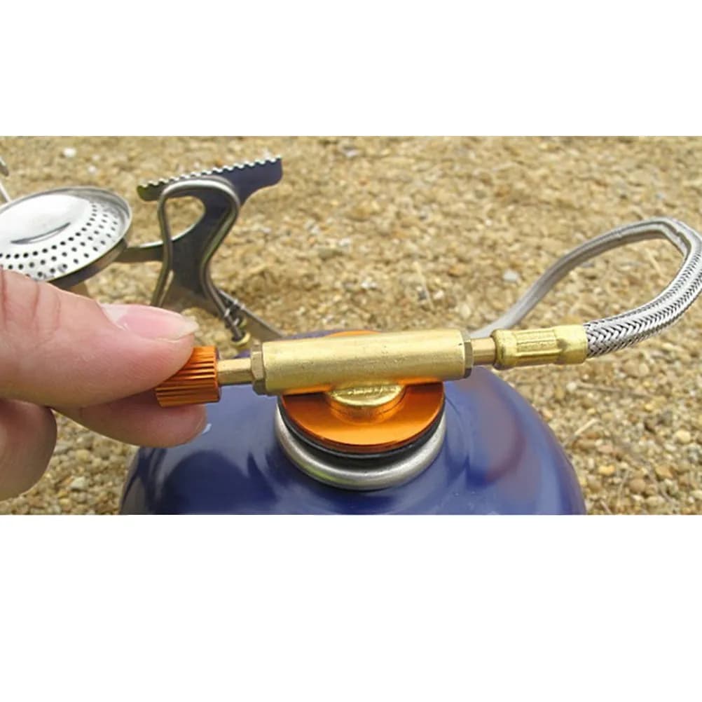 Valvola Professionale per Fornello a Gas per Bombole Piatte, Adattatore per Fornello a Gas con Controllo Fiamma Regolabile per Campeggio e Picnic all'Aperto