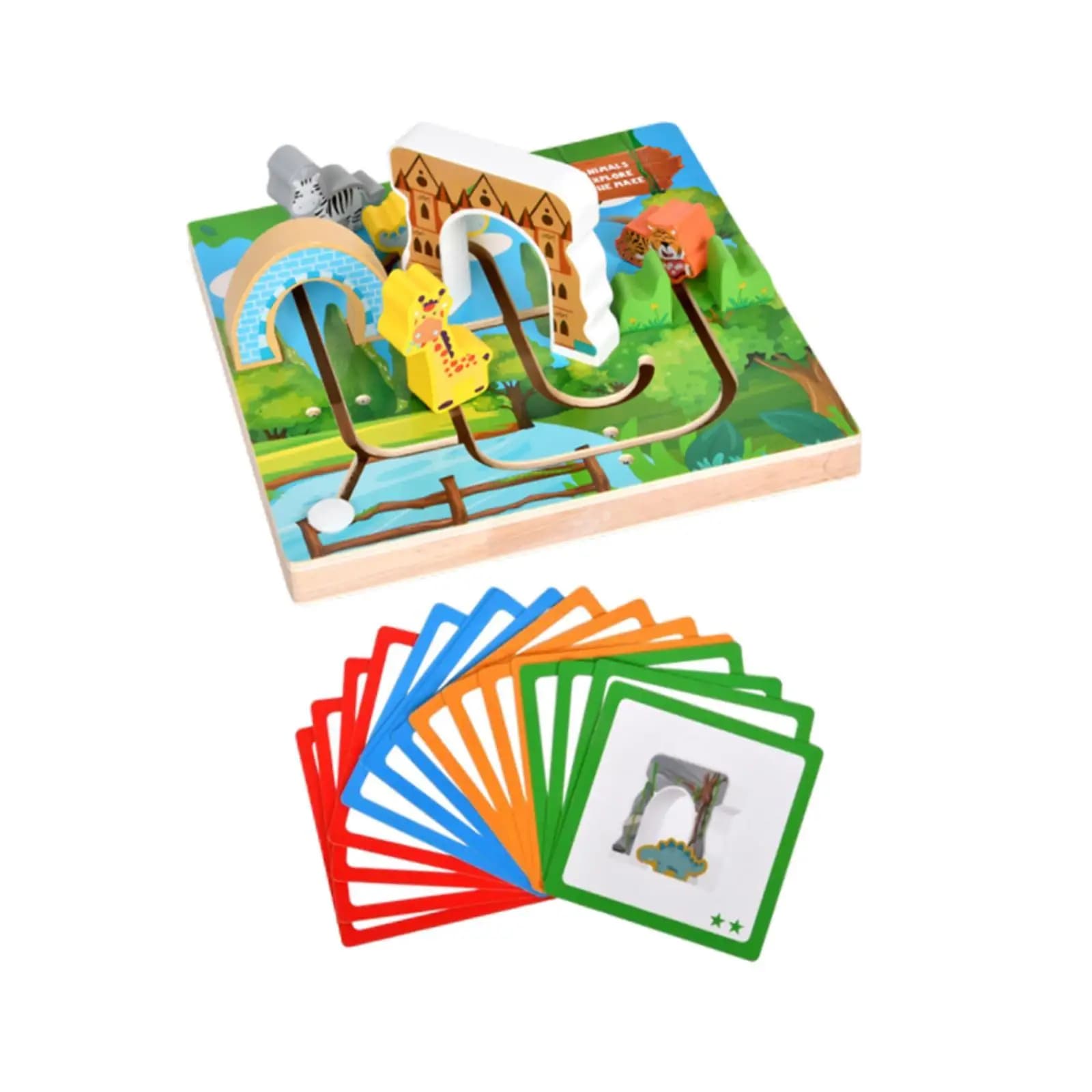 Gioco da Tavolo in Legno, Puzzle Educativo con Animali, Labirinto Scorrevole per Abilità Motorie Fini, Regalo di Compleanno per Bambini