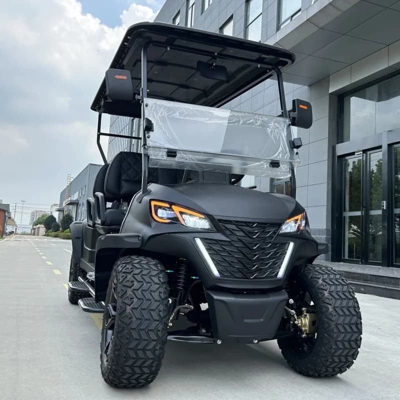 Carrello da Golf Elettrico a 4-6 Posti con Batteria al Litio Approvata CE, Pannelli Solari e Motore da 5000W - Scooter Economico per Adulti