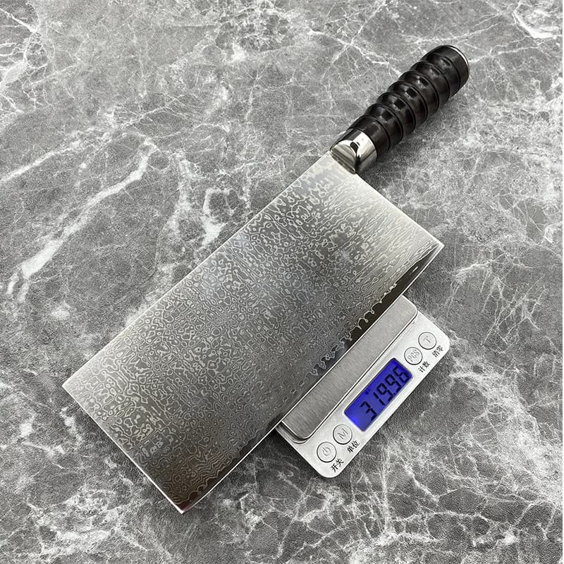 Coltello da Affettare 8 Pollici in Acciaio Damasco a 67 Strati, Lama 10Cr15CoMov, Manico in Legno, Coltello da Chef per Tagliare Verdure, Carne e Uso in Cucina