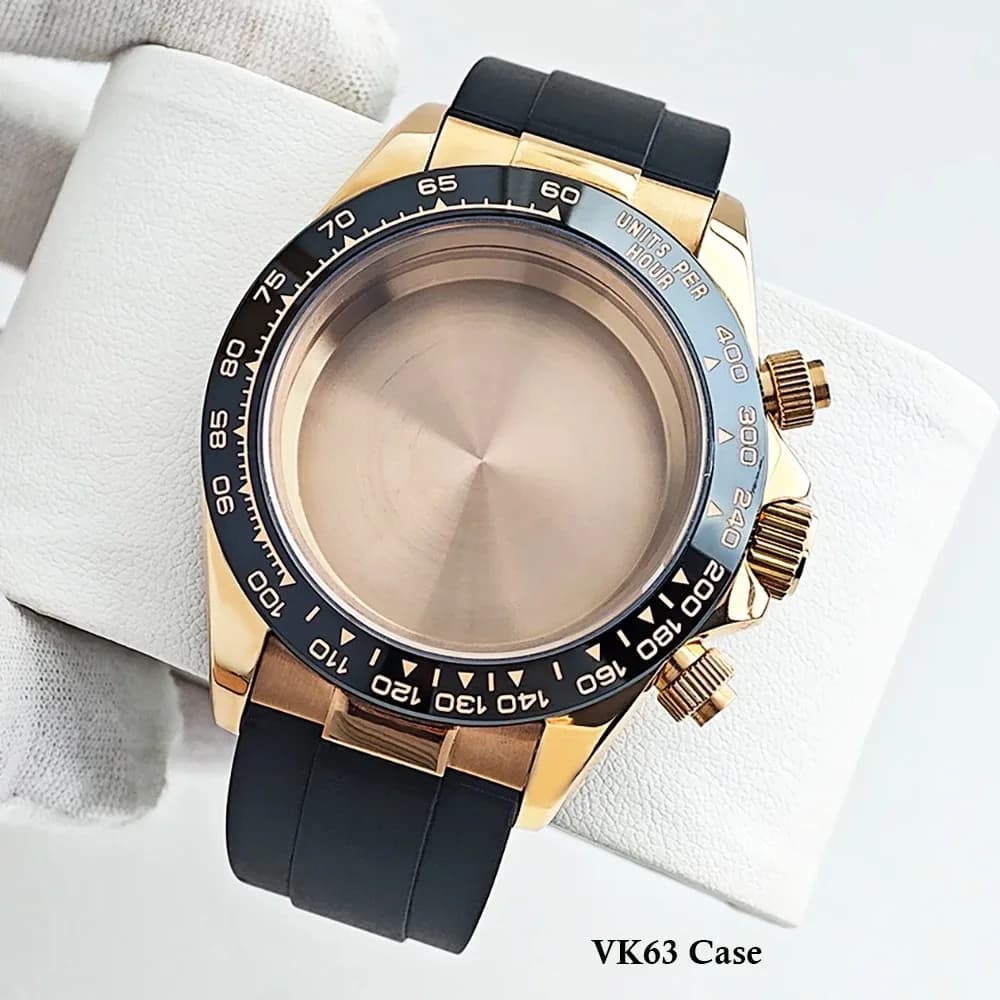 39mm VK63 Case Waterproof Sapphire mirror surface Stainless Steel Watch Case bracelet for VK63 Movement Watch Accessories