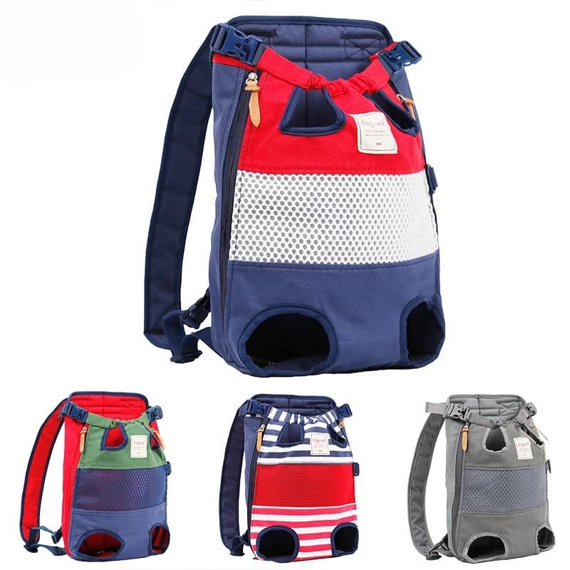 Zaino per animali domestici Borsa da viaggio anteriore per cani di piccola taglia media Cucciolo di bulldog - Trasporto di forniture per animali domestici per gatti e cani
