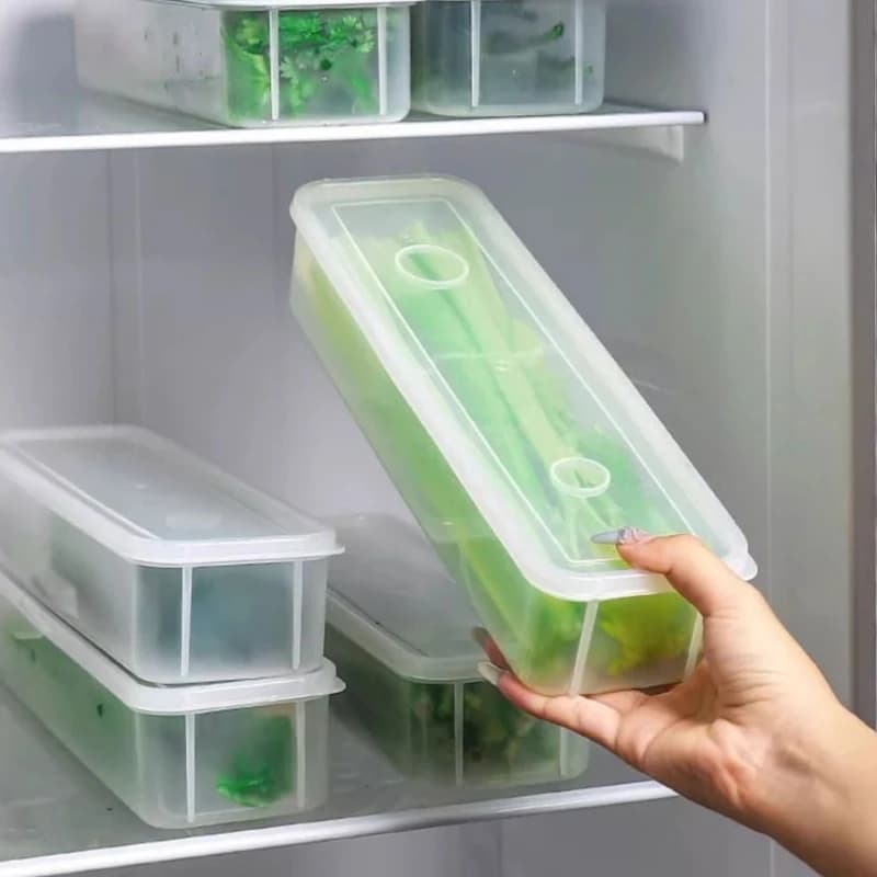 Contenitore per la conservazione degli alimenti nel frigorifero, accessorio per la conservazione degli alimenti, piccoli contenitori per la conservazione degli alimenti, contenitore trasparente sigillato.
