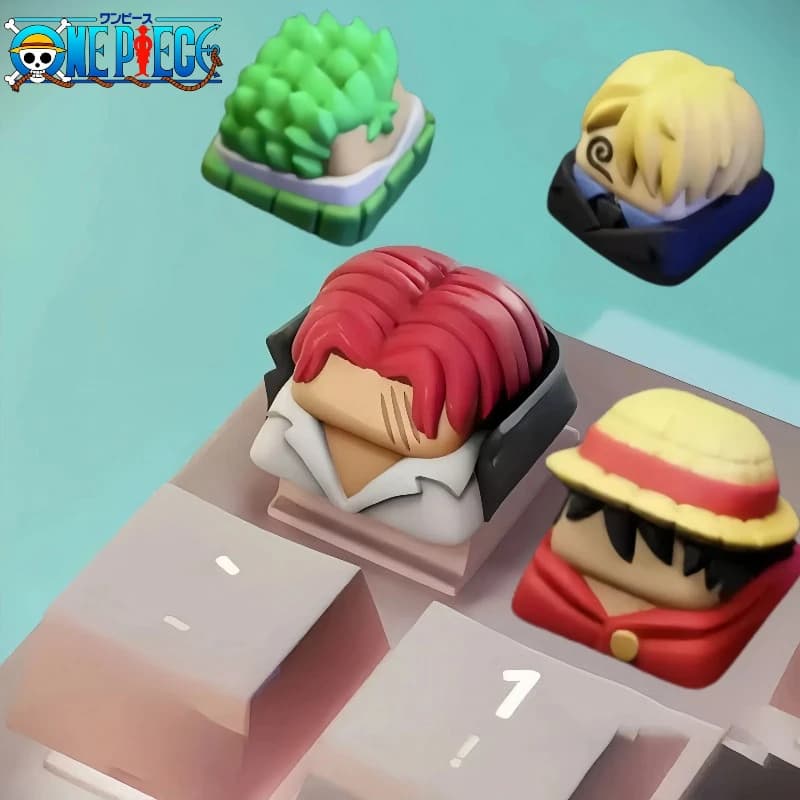 The New Shanks of One Piece Rufy Roronoa Zoro Sanji Custom 3D Keyboard Mechanical Cartoon Animated Gift Party Souls