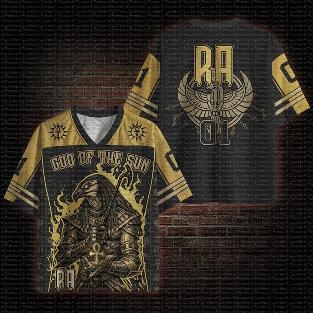 2026 Summer New Dark Gothic Cool Egyptian Sun God 3D Printed Loose Outdoor Leisure Breathable Sports V-neck T-shirt Large