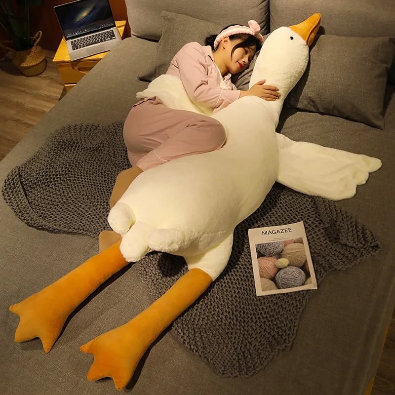90-190 cm gigante oca giocattoli di peluche grande oca bianca cuscino di tiro anatra bambola di peluche bambola addormentata compleanno regalo di San Valentino