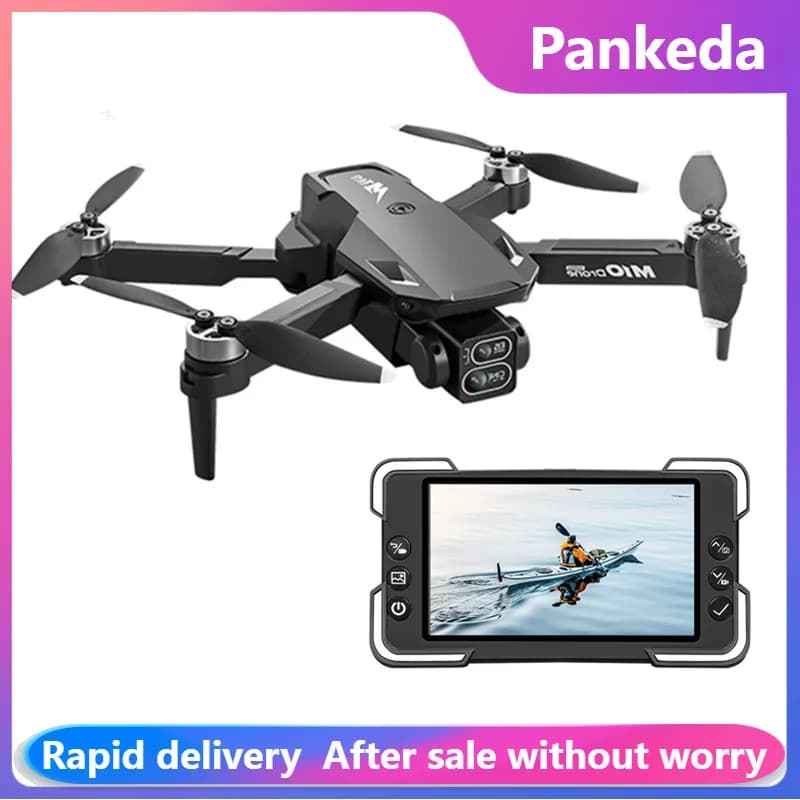 Drone con Telecamera M10, Telecomando con Schermo, Doppia Fotocamera, Localizzazione Ottica, Quadricottero RC 2.4G, Decollo con Un Solo Pulsante