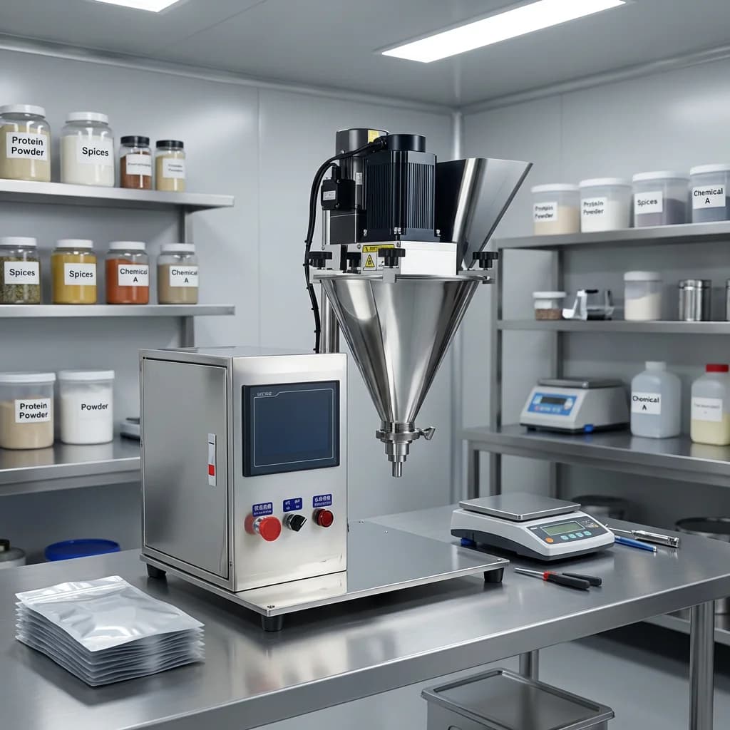 High Accuracy Cockle Dosing Machine for Dosing and Filling Spices, Protein, Flour, Powder Milk - Capacity 0.1g, 0.5g, 1g, 5g, 10g, 50g
