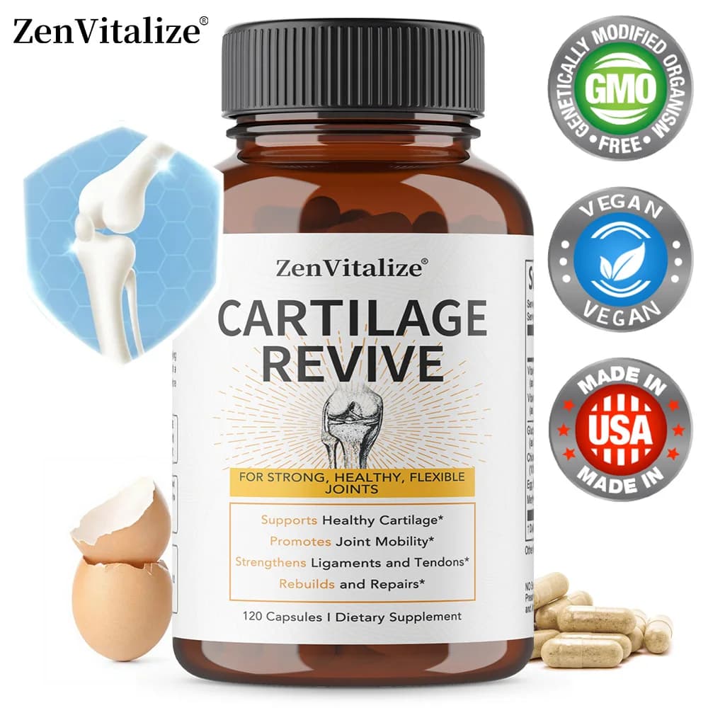 Revive cartilage + Joint support supplement for men and women with type II collagen, glucosamine sulphate D, MSM, vitamin D3,C