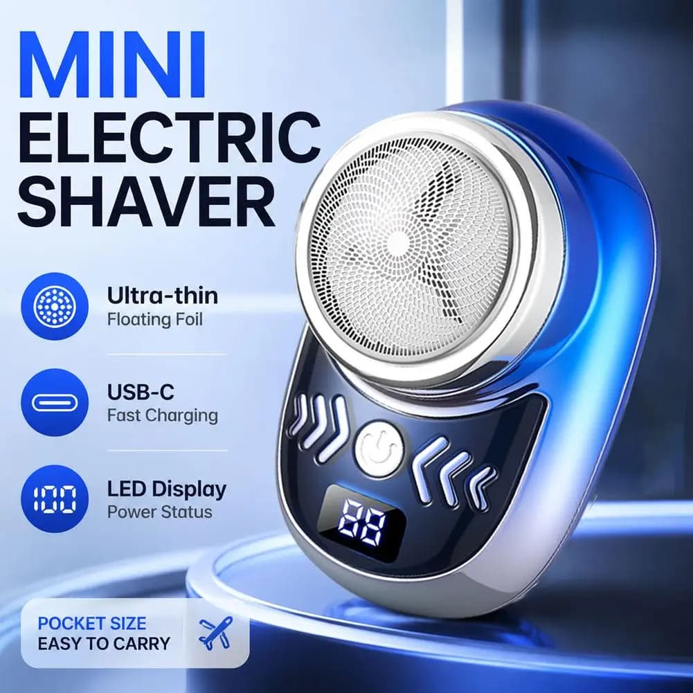 2026 Upgrade Mini Portable Electric Shaver Wireless Charging Travel Razor 1PC Detachable Facial Beard Hair Trimmer