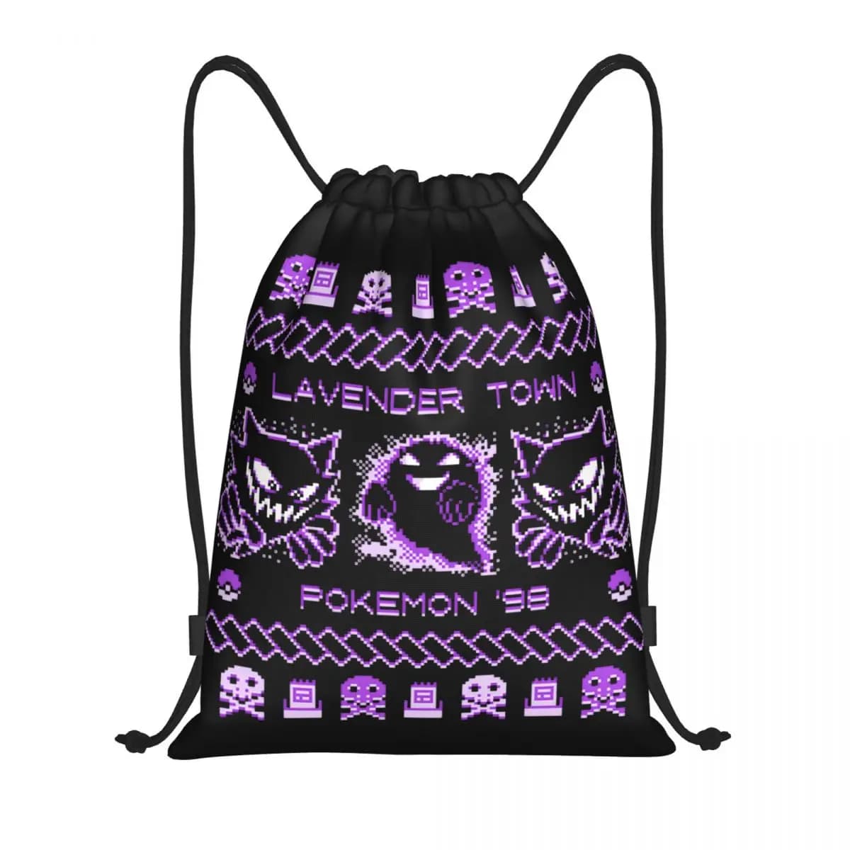 Zaino natalizio Lavender Town Borse da basket con coulisse Borsa da palestra Gengar Ghost Kaiju Zaino con corde Pokemoned in stile giapponese
