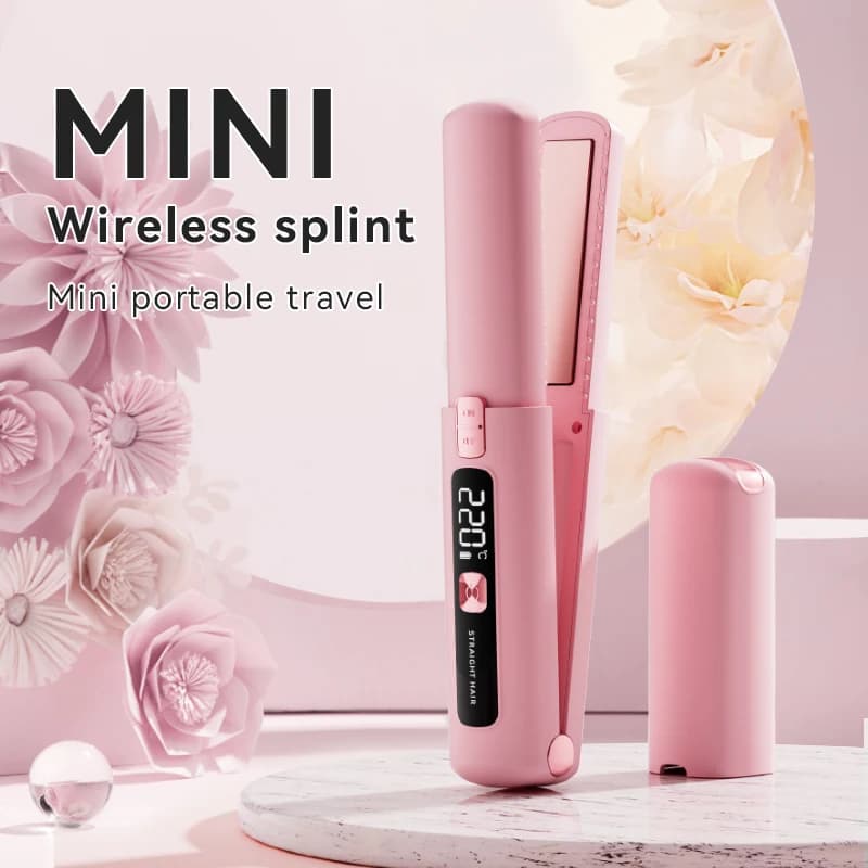 Piastra per Capelli Wireless Smart Library 2026 Nuovo Arrivo Mini Piastra per Capelli Ricaricabile Senza Fili con Batteria