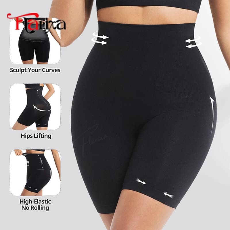 Flarixa Shapewear Tummy Control Panties Super High Waist Body Shaper Mid Thigh Compression Shorts Women Seamless Butt Lift Pants