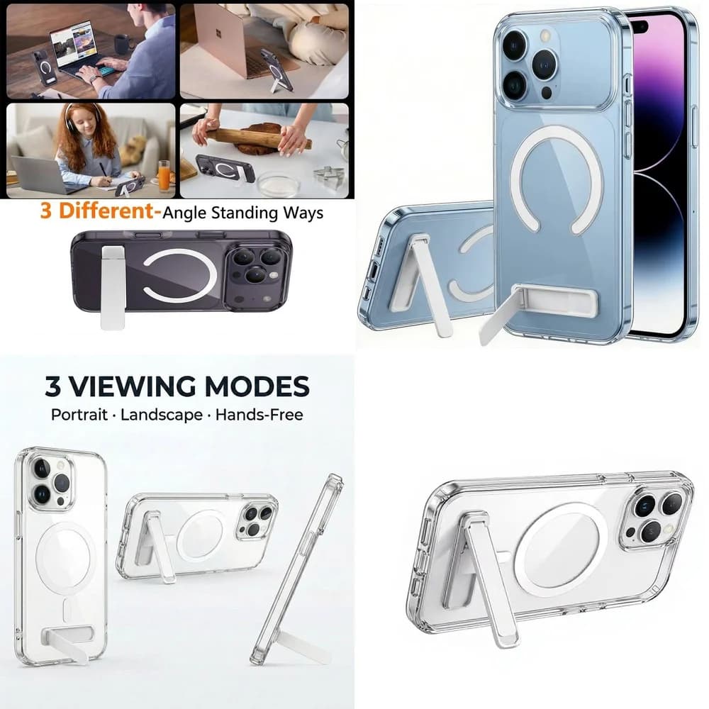Magnetic Clear Phone Cover Camera Lens Protection Shockproof Acrylic Hard Back for iPhone 16 17 15 14 Plus 13 mini 12 11 Pro Max